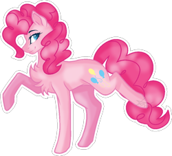 Size: 870x790 | Tagged: safe, artist:chocolateart334, pinkie pie, pony, chest fluff, female, mare, raised hoof, raised leg, simple background, solo, transparent background