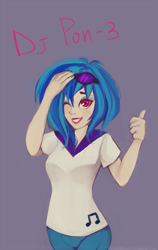 Size: 1009x1596 | Tagged: safe, artist:schnellentod, dj pon-3, vinyl scratch, human, humanized, solo