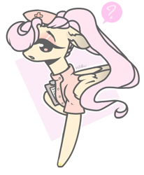 Size: 542x658 | Tagged: safe, artist:harusocoma, fluttershy, pegasus, pony, nurse outfit, solo