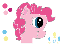 Size: 1092x796 | Tagged: safe, artist:smurfettyblue, derpibooru exclusive, pinkie pie, earth pony, pony, adobe animate, adobe flash, bust, cutie mark, reference sheet