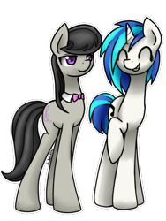 Size: 480x640 | Tagged: safe, artist:jadekettu, dj pon-3, octavia melody, vinyl scratch, earth pony, pony, simple background, transparent background