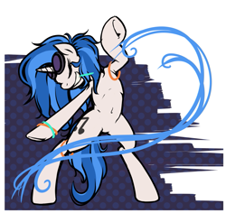 Size: 851x802 | Tagged: safe, artist:inlucidreverie, dj pon-3, vinyl scratch, pony, female, glowstick, mare, solo, wip