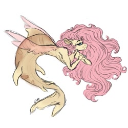 Size: 519x519 | Tagged: safe, artist:last-star-oc, fluttershy, anthro, merpony, sea pony, solo