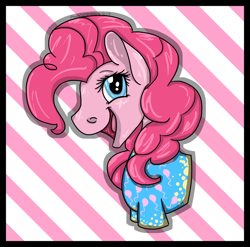 Size: 1024x1013 | Tagged: safe, artist:aurasinchaser, pinkie pie, earth pony, pony, bust, clothes, female, mare, portrait, solo