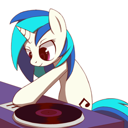 Size: 1000x1000 | Tagged: safe, artist:coma392, dj pon-3, vinyl scratch, pony, unicorn, pixiv, solo