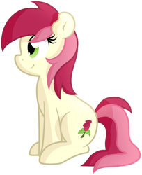 Size: 1386x1699 | Tagged: safe, artist:furrgroup, roseluck, earth pony, pony, female, mare, profile, simple background, sitting, smiling, solo, white background