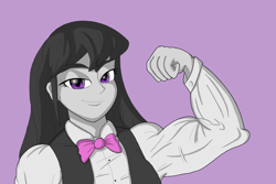 Size: 2160x1440 | Tagged: safe, artist:pandatarius, octavia melody, equestria girls, rainbow rocks, clothes, humanized, muscles, octveinia, smiling