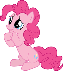 Size: 4020x4500 | Tagged: safe, artist:slb94, pinkie pie, earth pony, pony, the lost treasure of griffonstone, absurd resolution, crossed hooves, cute, diapinkes, female, mare, simple background, sitting, smiling, transparent background, vector