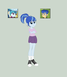 Size: 707x814 | Tagged: safe, artist:gaamatsugirl565, flash sentry, sonata dusk, oc, equestria girls, clothes, converse, cute, female, male, offspring, parent:flash sentry, parent:sonata dusk, parents:senata, senata, shipping, shoes, skirt, sneakers, straight