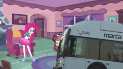 Size: 1280x720 | Tagged: safe, edit, edited screencap, screencap, lily pad (equestria girls), pinkie pie, better together, equestria girls, pinkie sitting, atlanta, bus, cute, diapinkes, georgia dome implosion, implosion bus, marta, meme, metropolitan atlanta rapid transit authority