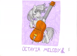 Size: 2340x1700 | Tagged: safe, artist:lupus lunarem, octavia melody, earth pony, pony, bowtie, cello, musical instrument, playing, solo