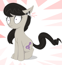 Size: 1343x1390 | Tagged: safe, artist:kas92, octavia melody, earth pony, pony, black mane, female, gray coat, headphones, mare, solo