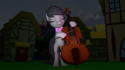Size: 1920x1080 | Tagged: safe, artist:edplus, octavia melody, earth pony, pony, 3d, bipedal, cello, musical instrument, solo
