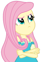 Size: 1853x2800 | Tagged: safe, artist:sketchmcreations, fluttershy, a little birdie told me, better together, equestria girls, :<, annoyed, crossed arms, cute, frown, peeved, photo, shyabetes, simple background, solo, transparent background, vector