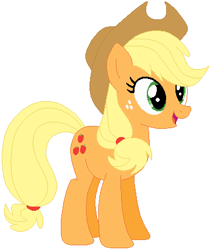 Size: 359x427 | Tagged: safe, artist:ra1nb0wk1tty, artist:selenaede, applejack, earth pony, pony, female, freckles, mare, open mouth, simple background, solo, white background