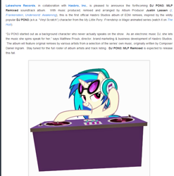 Size: 845x855 | Tagged: safe, dj pon-3, vinyl scratch, pony, unicorn, equestria daily, hasbro, official, text