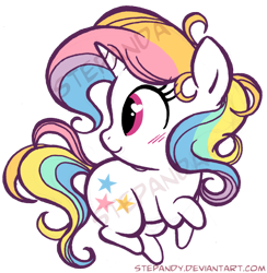 Size: 1473x1510 | Tagged: safe, artist:stepandy, oc, oc only, pony, unicorn, chibi, obtrusive watermark, solo, watermark