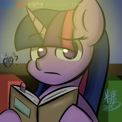 Size: 800x800 | Tagged: safe, artist:cutiepoppony, derpibooru import, twilight sparkle, book, heart, night