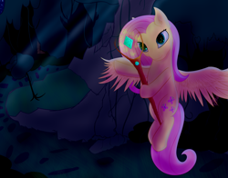 Size: 1988x1558 | Tagged: safe, artist:aterhut, fluttershy, pegasus, pony, female, mare, solo, staff