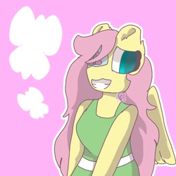 Size: 768x768 | Tagged: safe, artist:cg40448, fluttershy, oc, oc:ponytale fluttershy, anthro, comic:ponytale, solo