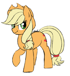 Size: 1366x1484 | Tagged: safe, artist:cloud-drawings, applejack, earth pony, pony, cowboy hat, cute, hat, raised hoof, simple background, smiling, solo, stetson, white background