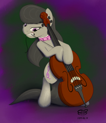 Size: 1184x1372 | Tagged: safe, artist:btbunny, octavia melody, earth pony, pony, biting, cello, female, gritted teeth, mare, musical instrument, pulling, solo, string