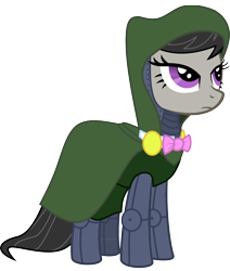 Size: 7004x8253 | Tagged: artist needed, safe, octavia melody, earth pony, pony, absurd resolution, cloak, clothes, crossover, doctor doom, hood, hoodie, marvel, marvel comics