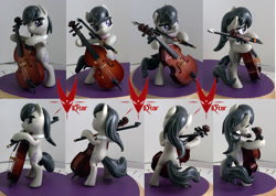 Size: 1950x1391 | Tagged: safe, artist:viistar, octavia melody, earth pony, pony, bipedal, cello, irl, musical instrument, photo, sculpture, solo, turnaround