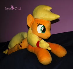 Size: 1440x1366 | Tagged: safe, artist:lanacraft, applejack, pony, beanie (plushie), irl, life size, photo, plushie