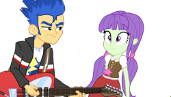 Size: 1920x1080 | Tagged: safe, artist:marrabo, flash sentry, starlight, equestria girls, background human