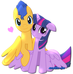 Size: 883x905 | Tagged: safe, artist:jucamovi1992, flash sentry, twilight sparkle, twilight sparkle (alicorn), alicorn, pegasus, pony, cute, female, flashlight, heart, horn, looking at you, male, shipping, simple background, smiling, stallion, straight, transparent background, wings