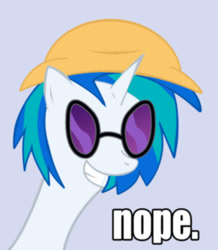 Size: 436x500 | Tagged: safe, artist:resistance-of-faith, dj pon-3, vinyl scratch, pony, unicorn, engineer, exploitable meme, long neck, meme, nope, nope.avi, team fortress 2