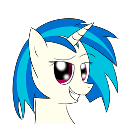 Size: 1024x1024 | Tagged: safe, artist:nuke928, dj pon-3, vinyl scratch, pony, unicorn, smiling, solo