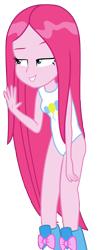 Size: 1500x3644 | Tagged: safe, artist:sketchmcreations, edit, pinkie pie, eqg summertime shorts, equestria girls, monday blues, boots, clothes, leotard, one-piece swimsuit, pinkamena diane pie, shoes, simple background, solo, swimsuit, swimsuit edit, transparent background, vector, vector edit, wet hair