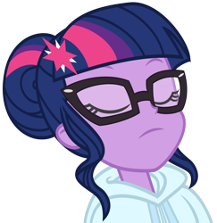 Size: 1900x1956 | Tagged: safe, artist:ivacatherianoid, derpibooru import, edit, sci-twi, twilight sparkle, equestria girls, friendship games, canterlot high, clothes, crystal prep academy, crystal prep shadowbolts, eyes closed, hoodie, simple background, solo, transparent background, vector