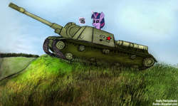 Size: 3264x1948 | Tagged: safe, artist:bacbko, derpibooru import, twilight sparkle, isu-152, tank (vehicle), traditional art