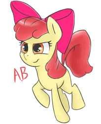 Size: 456x556 | Tagged: safe, artist:ab, apple bloom, earth pony, pony, female, filly, raised hoof, simple background, solo, white background