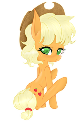 Size: 1236x1775 | Tagged: safe, artist:sofialurax, applejack, earth pony, pony, scrunchy face, simple background, sitting, solo, transparent background