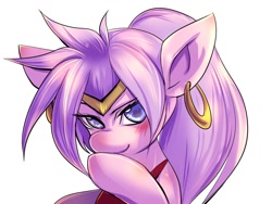 Size: 1200x900 | Tagged: safe, artist:bakki, blushing, ponified, shantae, shantae (character), solo