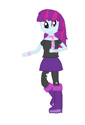 Size: 366x534 | Tagged: safe, artist:berrypunchrules, mystery mint, equestria girls, 1000 hours in ms paint, background human, clothes, ms paint, rocker, simple background, skirt, solo, white background