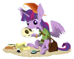 Size: 1080x855 | Tagged: safe, artist:rovaa, derpibooru import, twilight sparkle, twilight sparkle (alicorn), alicorn, pony, female, mare, skull, solo