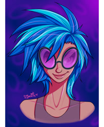 Size: 500x610 | Tagged: safe, artist:zoerith, dj pon-3, vinyl scratch, human, humanized, solo