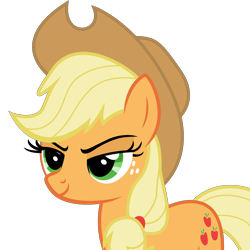 Size: 4000x4000 | Tagged: safe, artist:dharthez, applejack, earth pony, pony, .ai available, cowboy hat, grin, hat, lidded eyes, simple background, smiling, solo, stetson, transparent background, vector