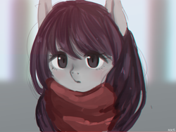 Size: 3200x2400 | Tagged: safe, artist:marinakirby, octavia melody, earth pony, pony, clothes, cute, scarf, solo, tavibetes