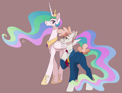 Size: 3809x2909 | Tagged: safe, artist:polymercorgi, princess celestia, svengallop, alicorn, pony, crack shipping, female, high res, male, shipping, simple background, straight, svenlestia