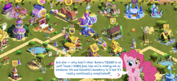 Size: 2436x1125 | Tagged: safe, idw, apple bloom, bori the reindeer, pinkie pie, princess celestia, rarity, sandbar, snips, sweetie belle, alicorn, earth pony, pony, unicorn, reflections, spoiler:comic, gameloft, glamor trot, implied good king sombra, ponyville