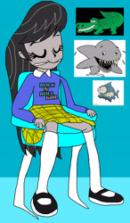 Size: 1888x3222 | Tagged: safe, octavia melody, crocodile, piranha, shark, equestria girls, crossover, cute, darla sherman, finding nemo, pictures