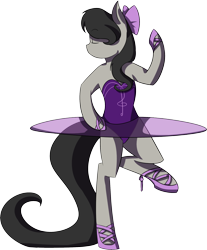 Size: 1280x1545 | Tagged: safe, artist:mokychan, octavia melody, earth pony, pony, semi-anthro, ballerina, clothes, dancing, leotard, simple background, solo, transparent background, tutu