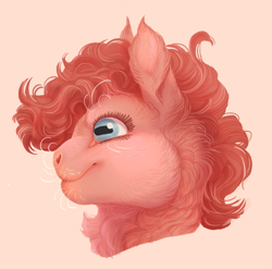 Size: 961x950 | Tagged: safe, artist:jayrockin, pinkie pie, earth pony, pony, bust, cheek fluff, cute, diapinkes, ear fluff, female, fluffy, gradient background, gray background, mare, neck fluff, simple background, smiling, solo, tiny sapient ungulates, unusual pupils, whiskers