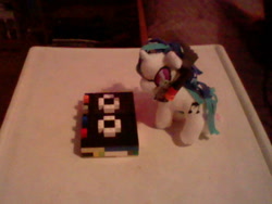 Size: 640x480 | Tagged: safe, dj pon-3, vinyl scratch, dj player, funrise, irl, lego, photo, plushie